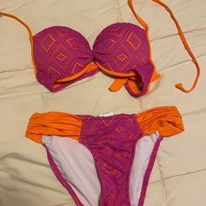 Orange and pink bikini